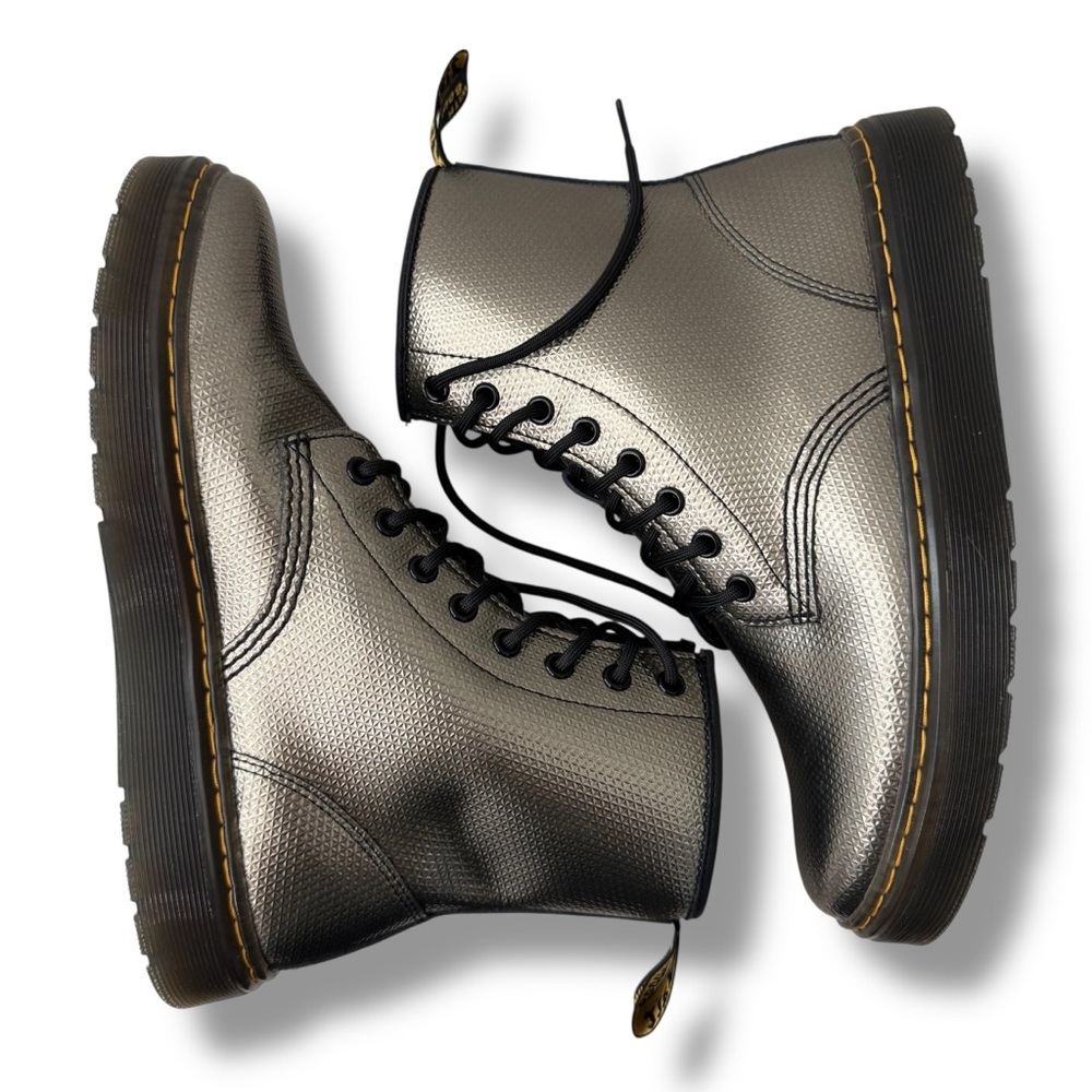 Dr Martens Zavala Metallic Alumix Hex Platform Combat Boots Size 8 - Picture 10 of 11